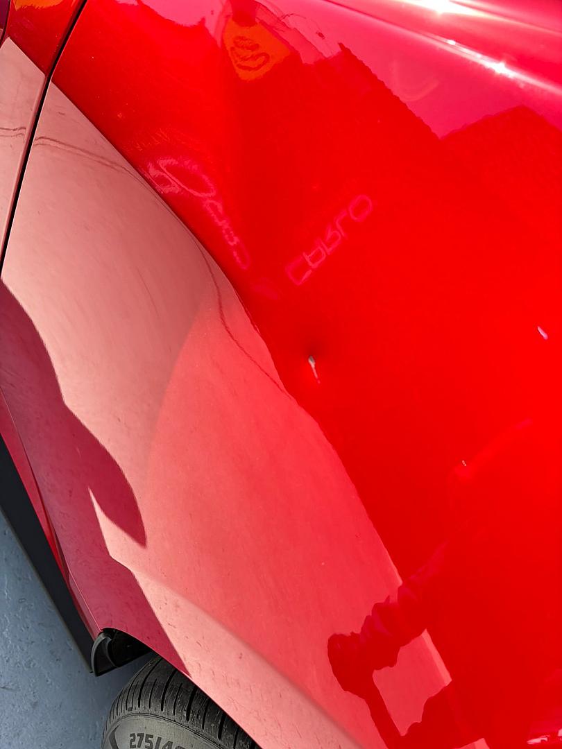 Pequeño quine en puerta trasera piloto